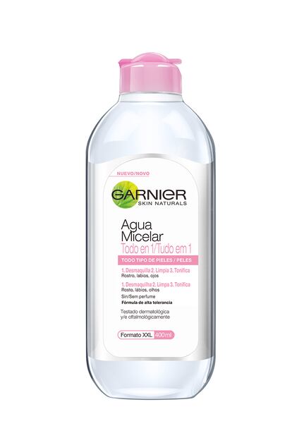 Gato se decanta por lo general por el agua micelar de Garnier. «Su relación calidad-precio es imbatible». Compra por 8,45€ en Amazon.