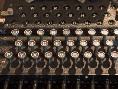 Una m&aacute;quina Enigma original, utilizada en la Segunda Guerra Mundial. 