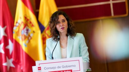 La presidenta madrileña, Isabel Díaz Ayuso, en Torrejón de Ardoz, el miércoles 12 de junio de 2024.