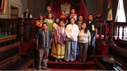 Govea, con representantes ind&iacute;genas en Guanajuato. 
