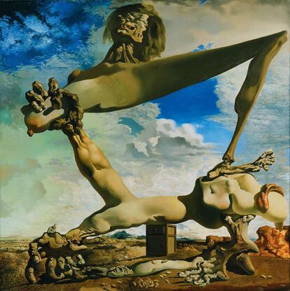 'Soft construction with boiled beans' (1936) obra que Dalí rebautizó después, con un cierto oportunismo, como 'Premonición de la Guerra Civil'). Este óleo de 99,9 x 100 centímetros pertenece al museo de Arte de Filadelfia.