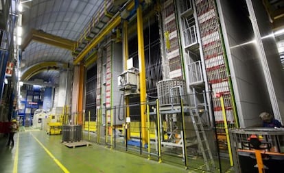 El detector OPERA instalado en el laboratorio subterráneo de Gran Sasso, bajo los Apeninos.