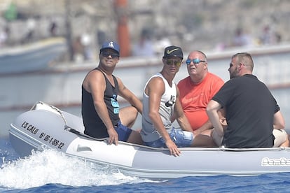 Cristiano Ronaldo, a punto de empezar su jornada en alta mar el pasado sábado.