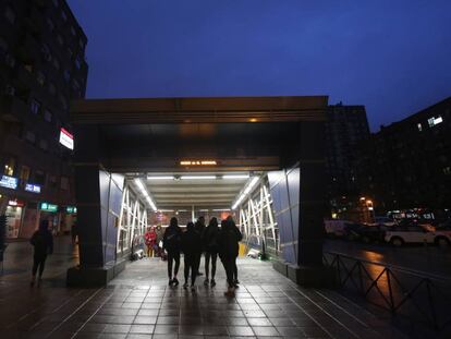 La estación de Metrosur de El Carrascal, en Leganés, este lunes.