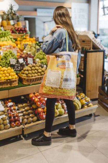 Las bolsas de arroz que proponen desde Hemper como 'packaging'.