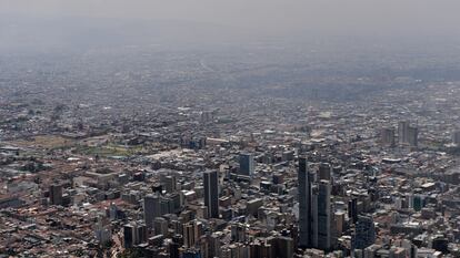 Vista aérea de la capital colombiana en febrero de 2022.