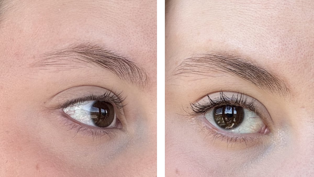 Mis ojos antes y después de usar la High Impact Mascara de Clinique.
