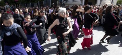 'Flashmob' de la compañía de la bailaora jerezana María del Mar Moreno.