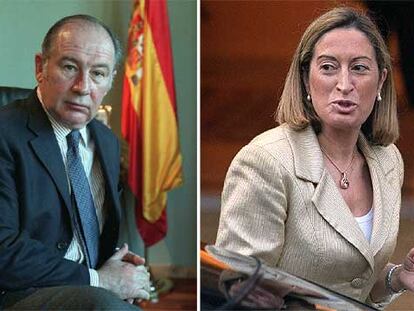 El ex vicepresidente del Gobierno Rodrigo Rato y la ex ministra de Sanidad Ana Pastor.