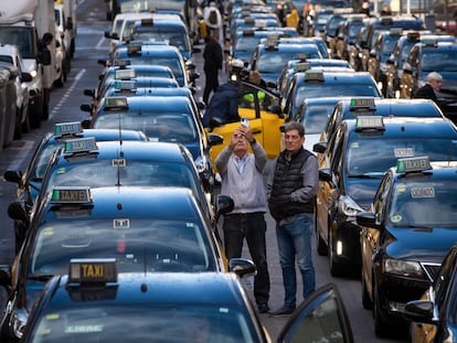 Protesta taxistas Barcelona