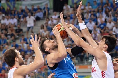 Andrea Bargnani en el Italia-Croacia del preolímpico en junio de 2016.