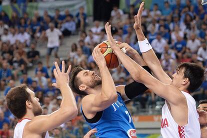 Andrea Bargnani en el Italia-Croacia del preol&iacute;mpico en junio de 2016.