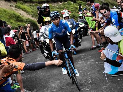 Nairo Quintana, durante la etapa 17 del Tour.