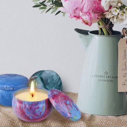 Con velas aromáticas