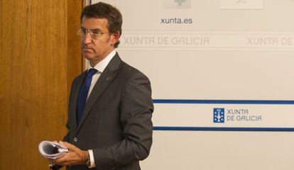 Feijóo, ayer tras el consejo semanal de gobierno.