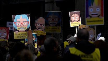 Manifestación contra la 'ley mordaza' celebrada en Madrid, el 15 de febrero.