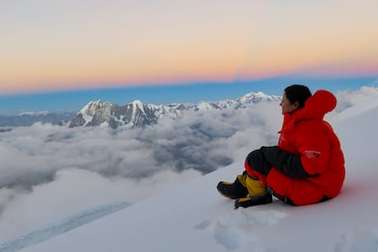 Viridiana Álvarez en Annapurna, en la cordillera del Himalaya, en 2021.