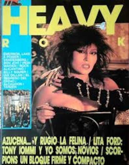 Portada de la revista 'Heavy Rock' con Azucena en un número de 1985. 