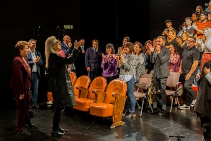 Meryl Streep, premio Princesa de Asturias, visita Escuela Superior de Arte Dramático (ESAD) de Gijón, donde asiste a una obra de teatro representada por los alumnos, este jueves.