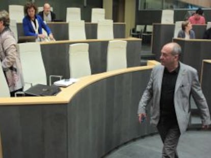 El diputado general de Gipuzkoa, Martin Garitano, ayer en el pleno de las Juntas.