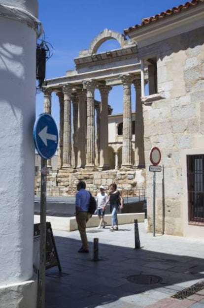 El Templo de Diana de Mérida (Badajoz).