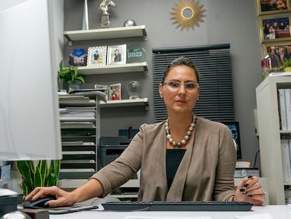 Dorota Mani en su oficina en Nueva Jersey en noviembre 2023.