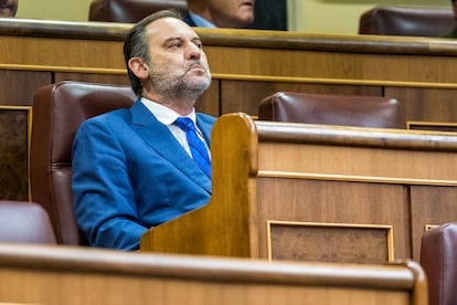 José Luis Ábalos, durante la última sesión del Congreso de los Diputados.