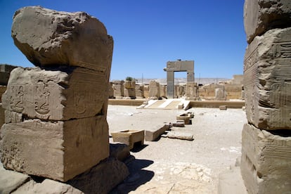 Las ruinas del templo de Ramés II en Abydos.