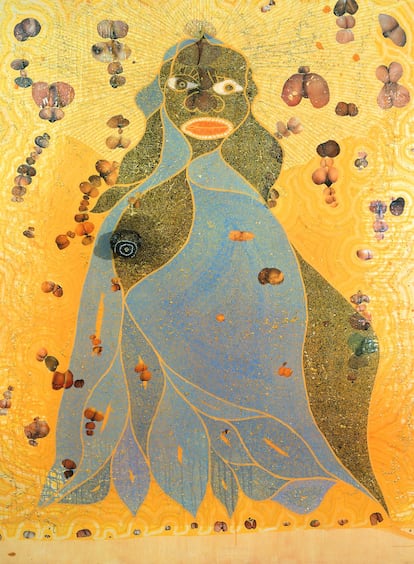 'The Holy Virgin of Mary' / 'La santa Virgen María' (1996), de Chris Ofili.