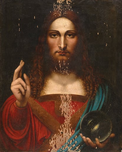 El cuadro del 'Salvator Mundi' subastado en Christie´s, en noviembre.
