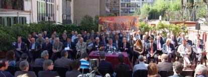 Los presidentes de las federaciones catalanas en la sede del UFEC. 