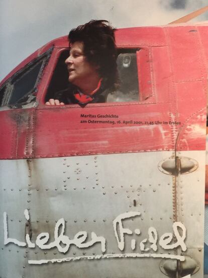 Marita Lorenz, en el cartel promocionador de la película Querido Fidel.
