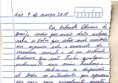 Trecho da carta do ex-policial.