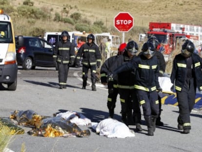 Accidente de autocar ocurrido en julio en Ávila.