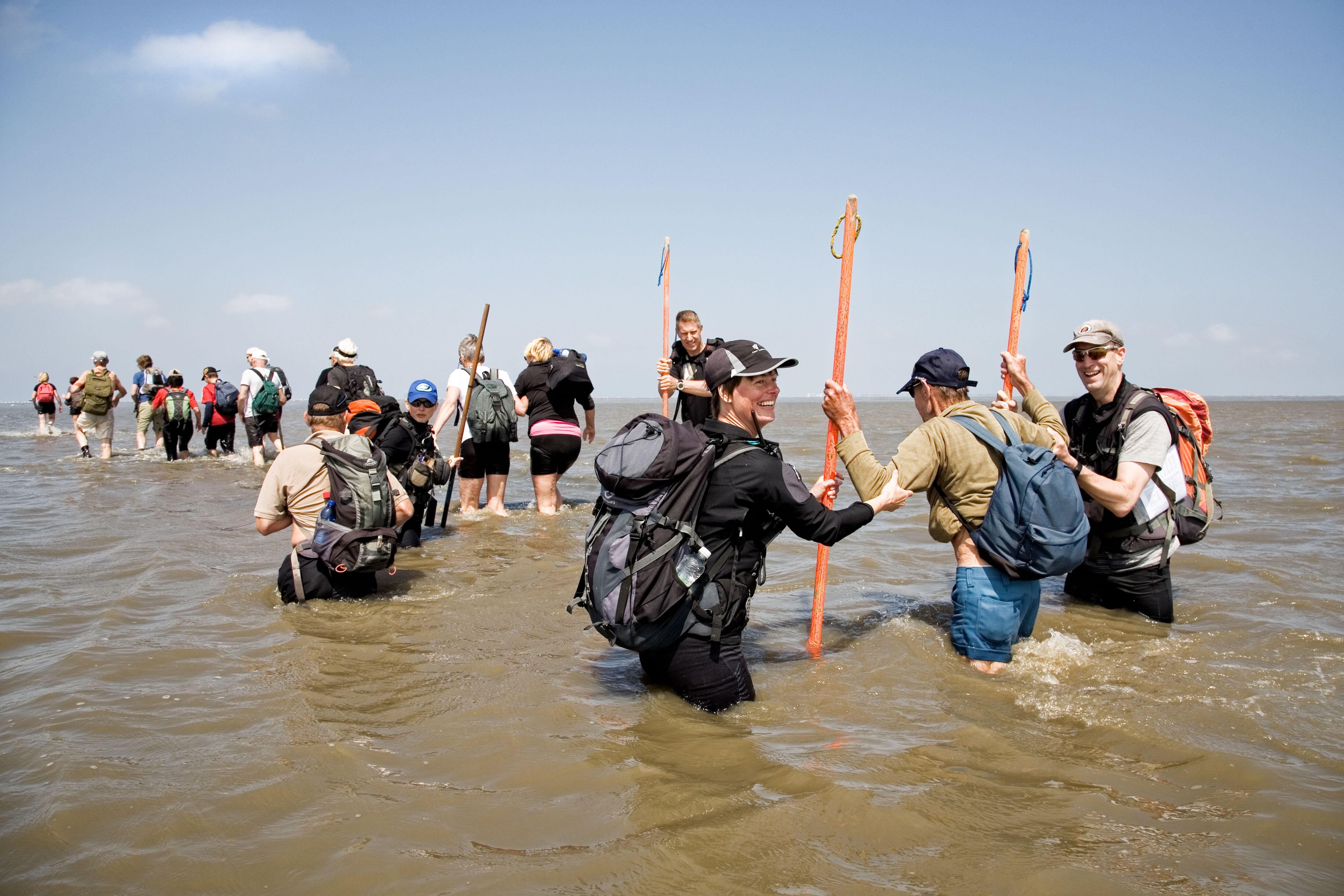 Una de las actividades que se puede hacer en la región neerlandesa es el 'wadlopen', paseos por las marismas.