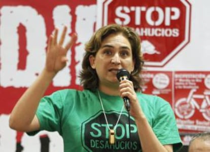 Barcelona Mayor Ada Colau in a file photo of the days when she headed the anti-eviction group PAH.