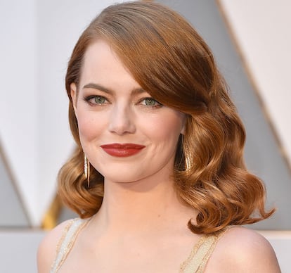 Detalle del maquillaje que eligió Emma Stone para la gala de los Oscar.