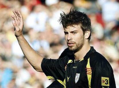 Piqué, durante un partido con la selección catalana.