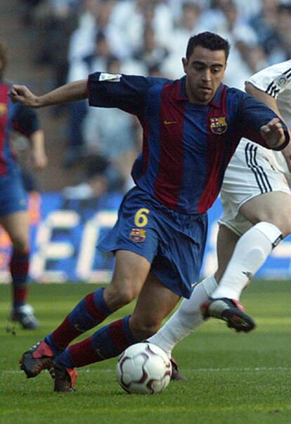 Xavi, en el partido de la temporada anterior.