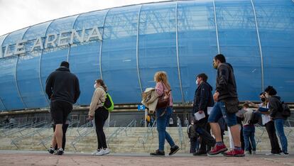 Vacunación en el estadio Reale Arena de San Sebastián.