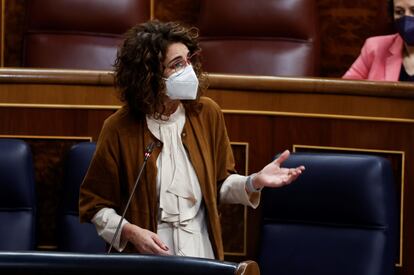 La ministra de Hacienda, María Jesús Montero, este miércoles en el Congreso.