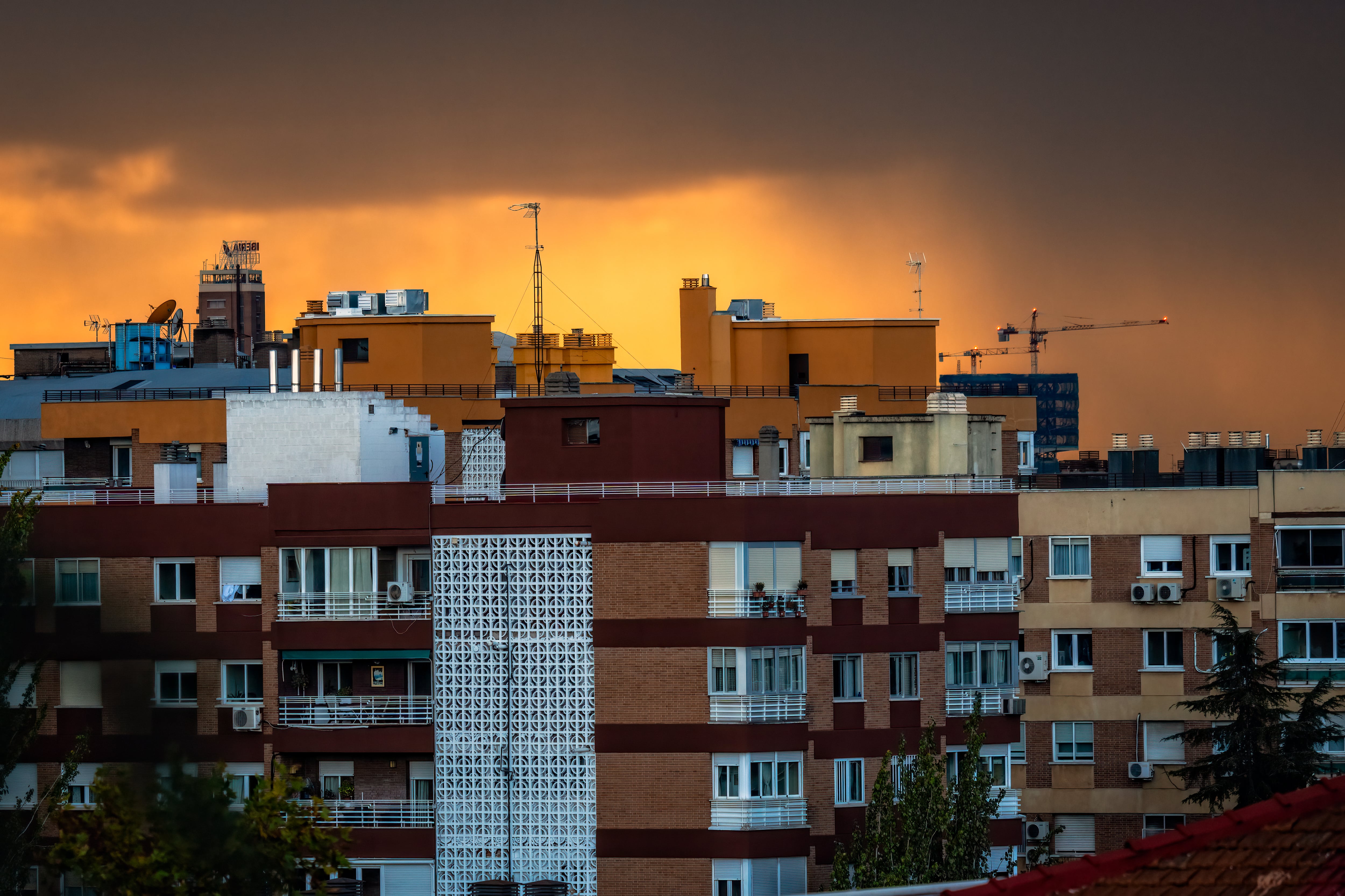 Edificios de pisos en Madrid.