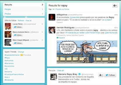 Resultados de buscar 'Rajoy' en Twitter.
