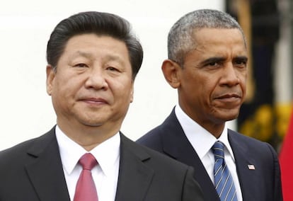 El presidente de EE UU, Barack Obama, junto al líder chino, Xi Jinping, el pasado septiembre.