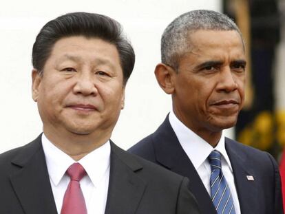 El presidente de EE UU, Barack Obama, junto al líder chino, Xi Jinping, el pasado septiembre.