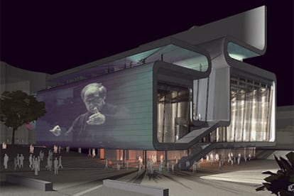 Maqueta del Centro de la Música, la nueva sede de la Orquesta y Coro de la BBC, en Londres