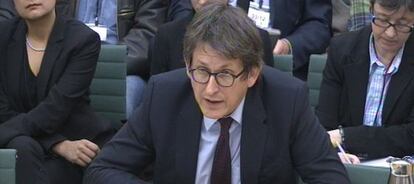 El director de 'The Guardian', Alan Rusbridger, ante la comisión de Interior de la Cámara de los Comunes.