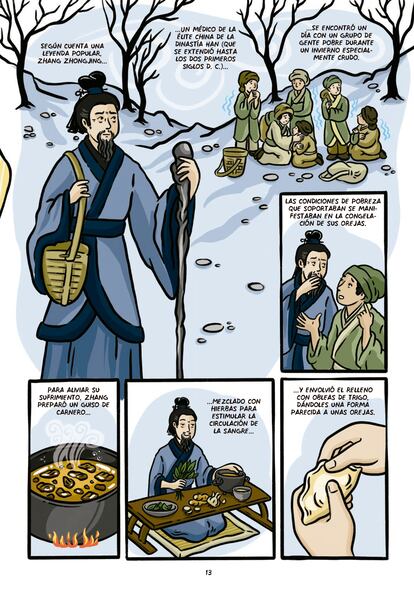 Interior del cómic ¡Dumplings! (Libros Cúpula).