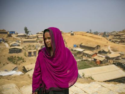 Refugiada rohingya en el campo de Cox's Bazar, en Bangladesh.