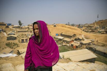 Refugiada rohingya en el campo de Cox's Bazar, en Bangladesh.